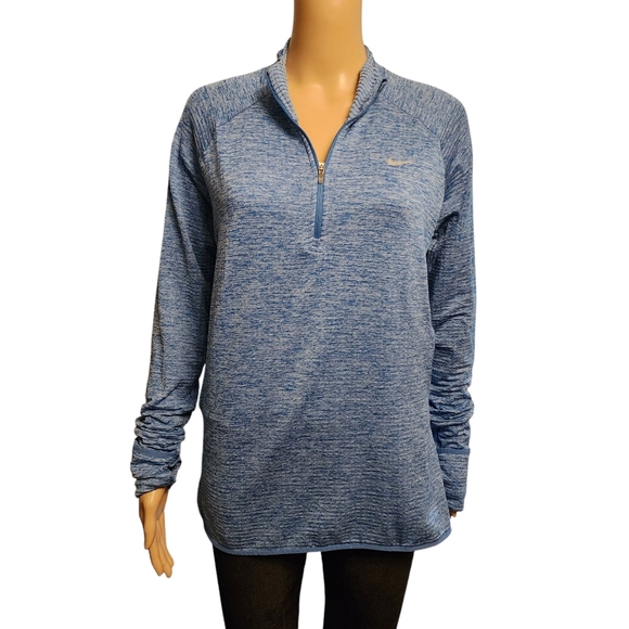 Nike Tops - Nike Dri-Fit Women's Blue Quarter-Zip Top Size L
